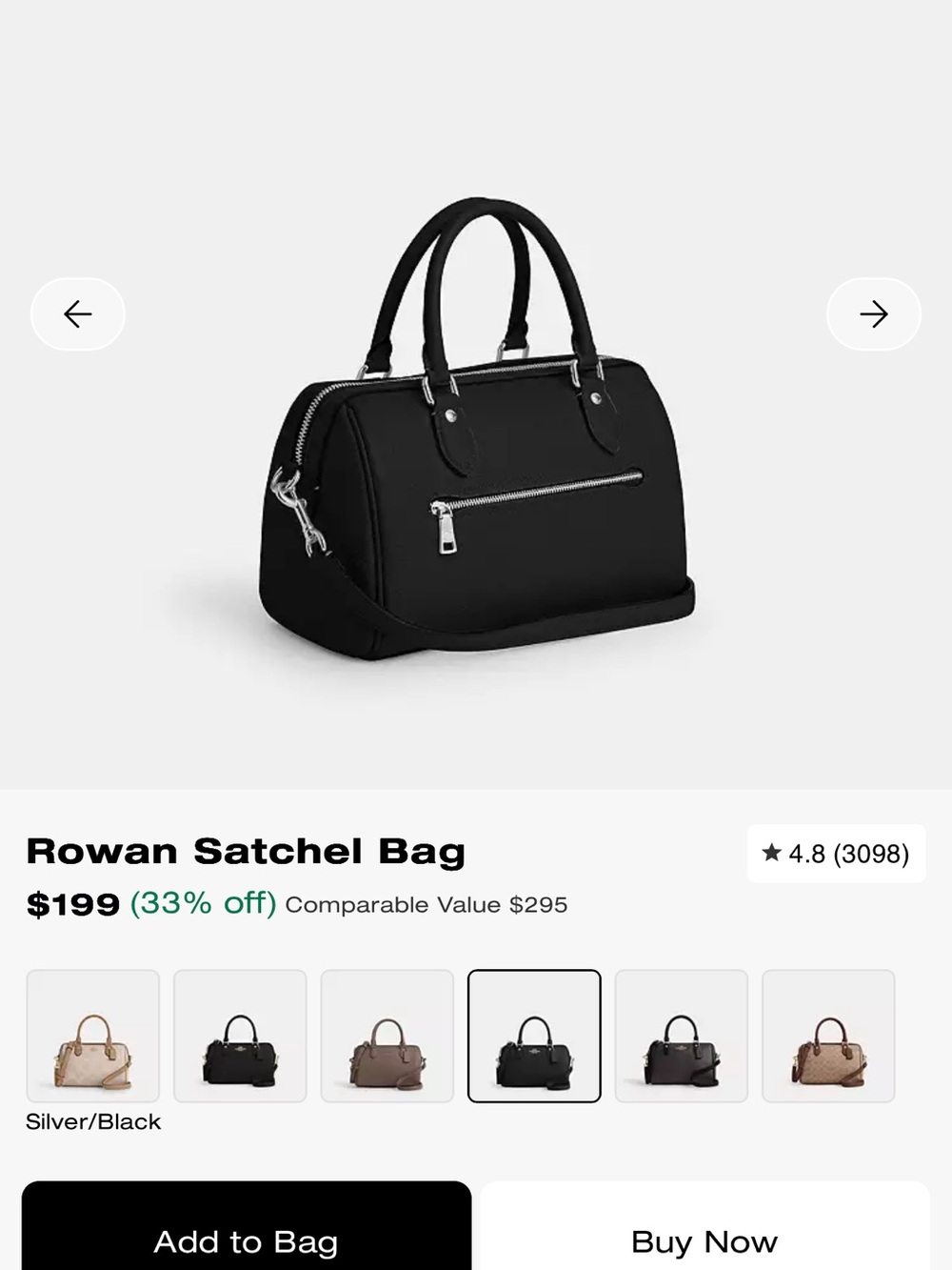 NWT Authentic Coach Rowan Satchel Black/Silver- Priced to Sell - Picture 10 of 11